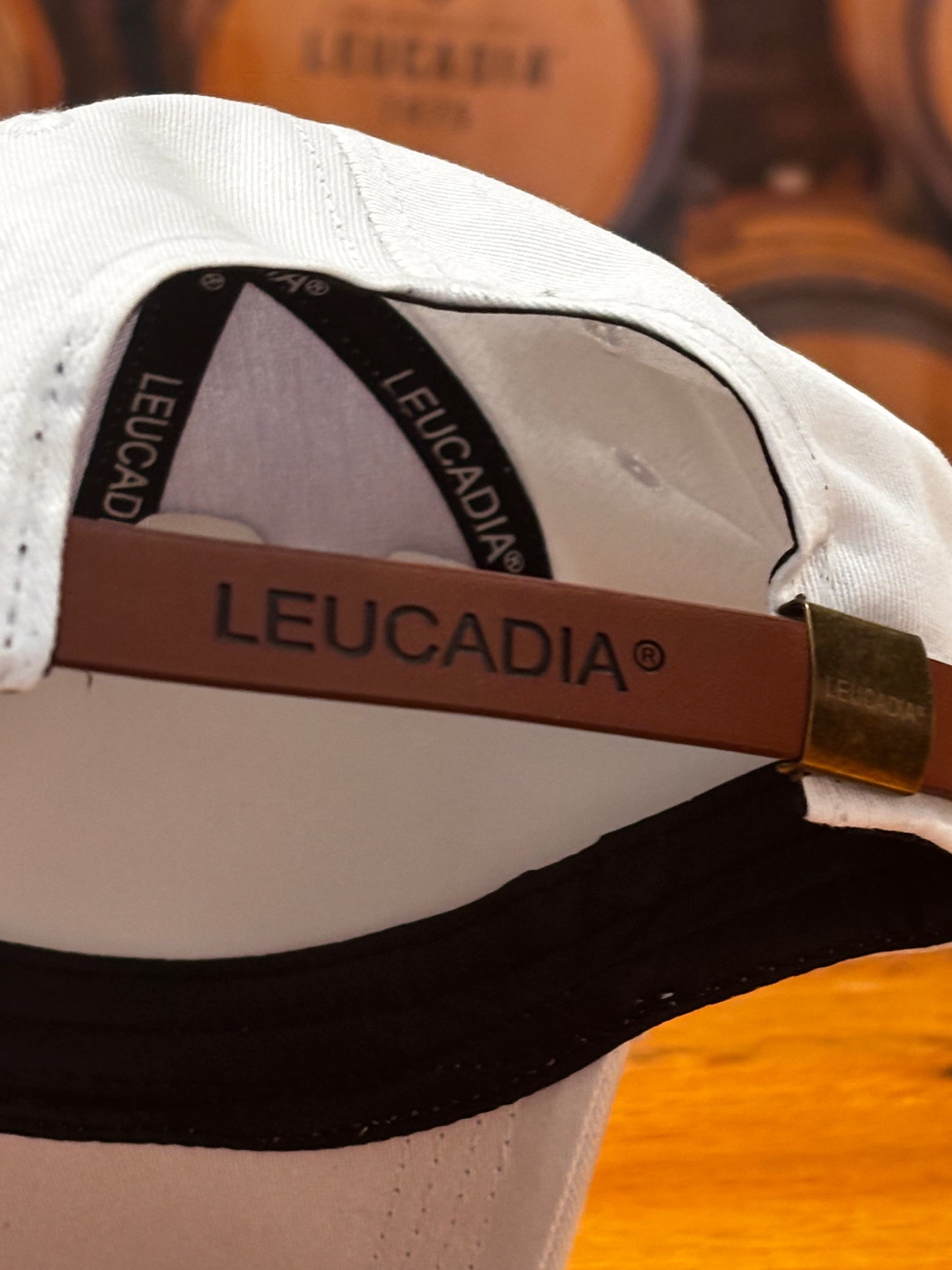 Leucadia® White and Leather Cap