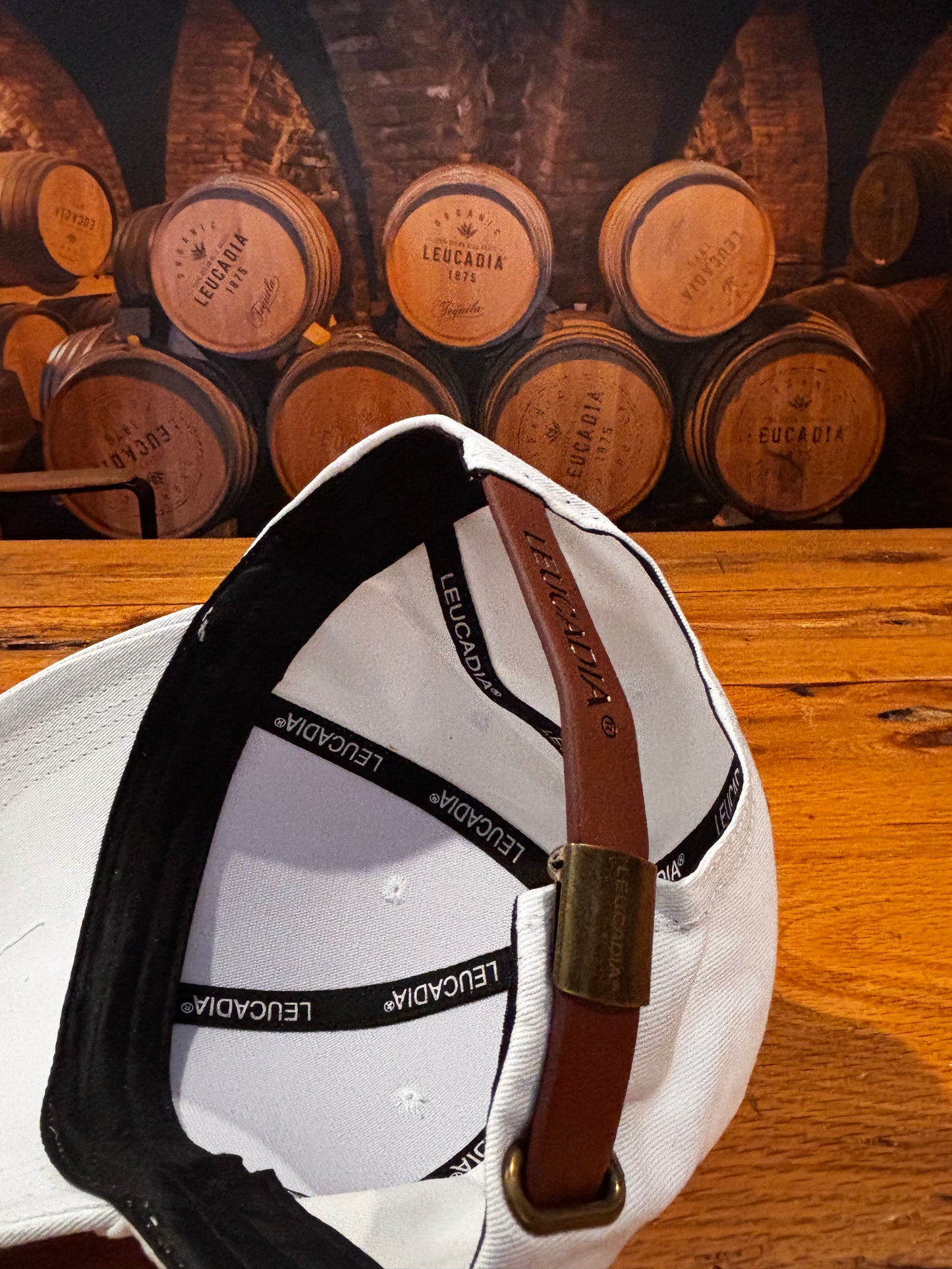 Leucadia® White and Leather Cap